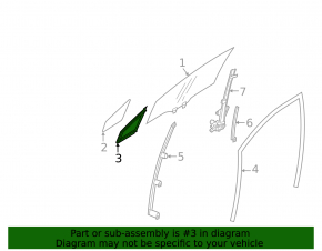 Front right door triangle glass seal for Subaru Forester 25-26