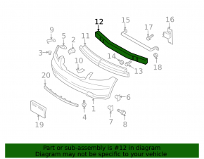 Infiniti FX35 FX45 03-05 front bumper reinforcement aluminum