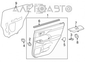 Rear right window lift control trim Toyota Highlander 14-19 black