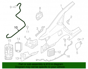 Fuel filler flap release cable Nissan Sentra 13-19