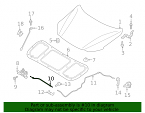 Hyundai Ioniq 17-22 Front Hood Release Cable