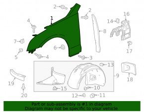 Front right wing Cadillac ATS 13-18