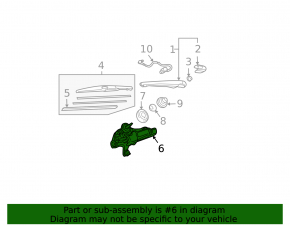 Windscreen wiper trapezoid with motor rear Lexus RX300 RX330 RX350 RX400h 04-09