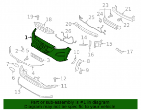 Front bumper bare Hyundai Kona 19-21 EV