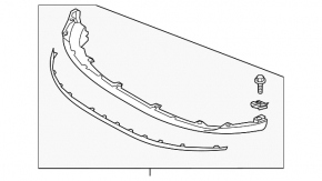 Front Bumper Lip Kia Niro 17-19 HEV, PHEV Structure