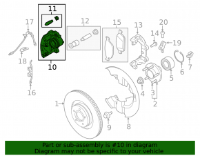 Front right caliper assembly for Ford Transit Connect MK2 13-23
