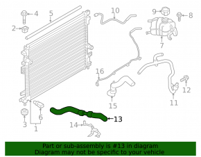 Upper cooling pipe Ford Edge 15-24 2.7T