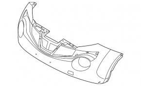 Bare rear bumper for Nissan Juke 11-14 S, SL, SV