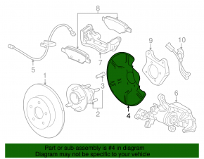 Brake Disc Cover Rear Right Chevrolet Volt 16-19