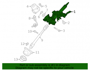 Steering column Mitsubishi Outlander 16-19 rest with EPS, without ignition switch