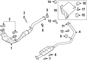 Subaru Forester 25-26 rear muffler with barrel