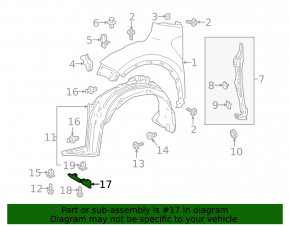 Front right mudguard liner for Toyota C-HR 18-23 Turkey built