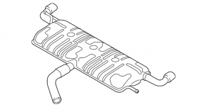 Muffler rear part with barrel VW Beetle 12-13 2.0T