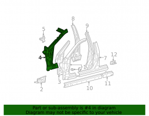 Lexus ES300 ES330 front right quarter panel without front arch, silver