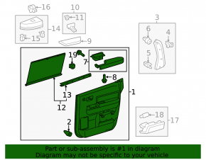 Rear right door panel for Toyota Sequoia 2008-2011