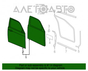 Door bare front left Chrysler 300 11-23