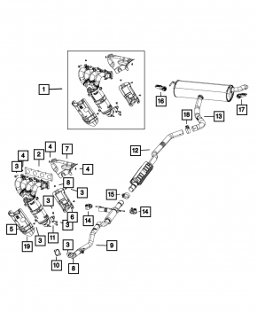 Jeep Cherokee KL 14-2.4 Exhaust manifold protection external