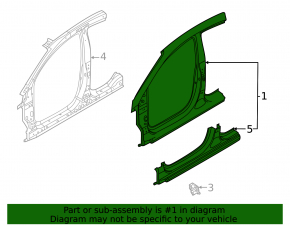 Body pillar central right Hyundai Elantra 21-23