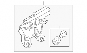 Rear wiper linkage with motor for VW Touareg 11-17