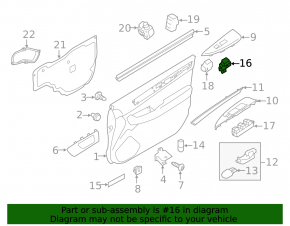 Front right window lift control Subaru Legacy 15-19 black, auto