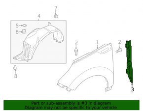 Wing seal door-wing right Kia Soul 14-19