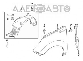 Wing seal door-wing right Kia Soul 14-19