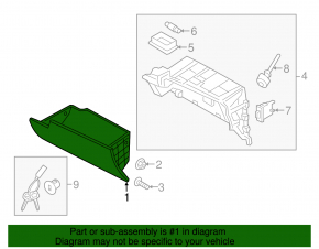 Kia Sorento 16-20 glove compartment assembly, black, scratched