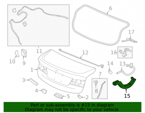 Trunk lid hinge trim right Acura TLX 15-