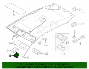 Kia Sportage 23-26 passenger visor mounting hook, gray