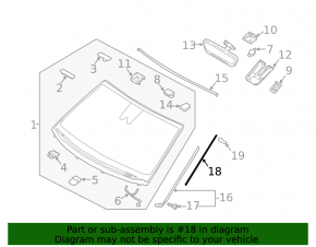 Right windshield molding mount Genesis G90 17-22