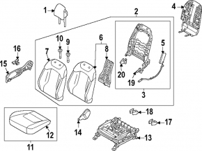 Kia Sportage 23-26 passenger seat headrest, black cloth
