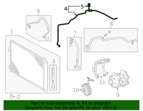 Air conditioner tube heater-condenser Toyota Rav4 13-18