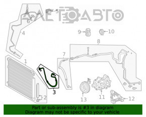Air conditioning tube condenser-compressor Toyota Highlander 20-22 3.5