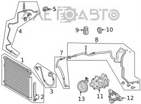 Air conditioning tube condenser-compressor Toyota Highlander 20-22 3.5