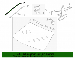Windshield molding left Audi A3 8V 15-20 4d, 5d
