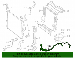 Cooling system return pipe assembly Mercedes W213 E 300 17-19 type 2