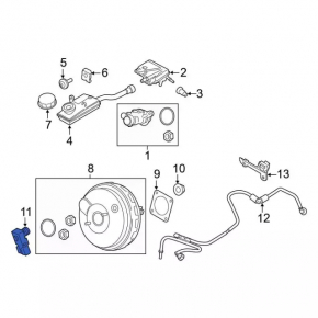 Ford Fusion mk5 17-20 hybrid plug-in brake booster sensor