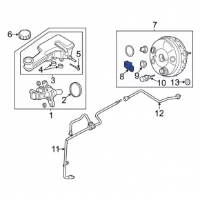 Ford Fusion mk5 17-20 hybrid plug-in brake booster sensor
