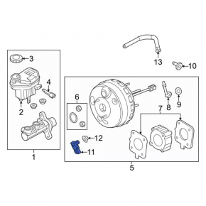 Ford Fusion mk5 17-20 hybrid plug-in brake booster sensor
