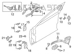 Mazda 6 14-17 front inner door handle, left