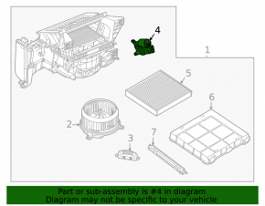 Actuator motor for heater ventilation in Land Rover Range Rover Velar 18-23