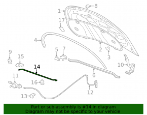 Chevrolet Volt 11-15 Hood Support