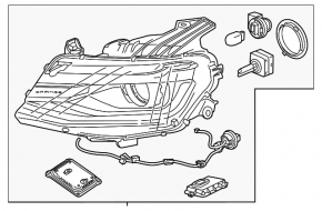 Front right headlight complete Chevrolet Camaro 16- xenon