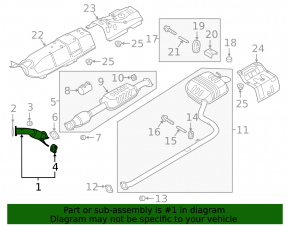 Hyundai Sonata 16-19 hybrid exhaust pipe