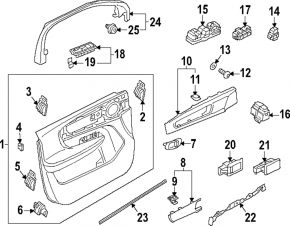 Glass seal inner front left Volvo XC40 19-25