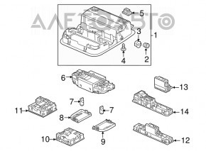 Front light lamp Honda Accord 18-22 gray for sunroof, type 2