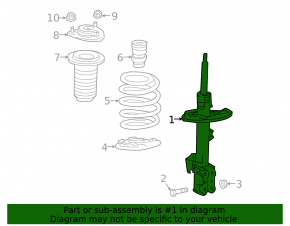 Shock absorber strut assembly front left Lexus RX350 RX450h 18-19 long