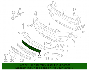 Mini Cooper Countryman R60 10-16 Front Bumper Lower Grille