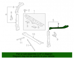 TV bracket, left eyelash, Toyota Camry v70 18-24