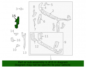 Radiator deflector right Toyota Camry v40 10-11